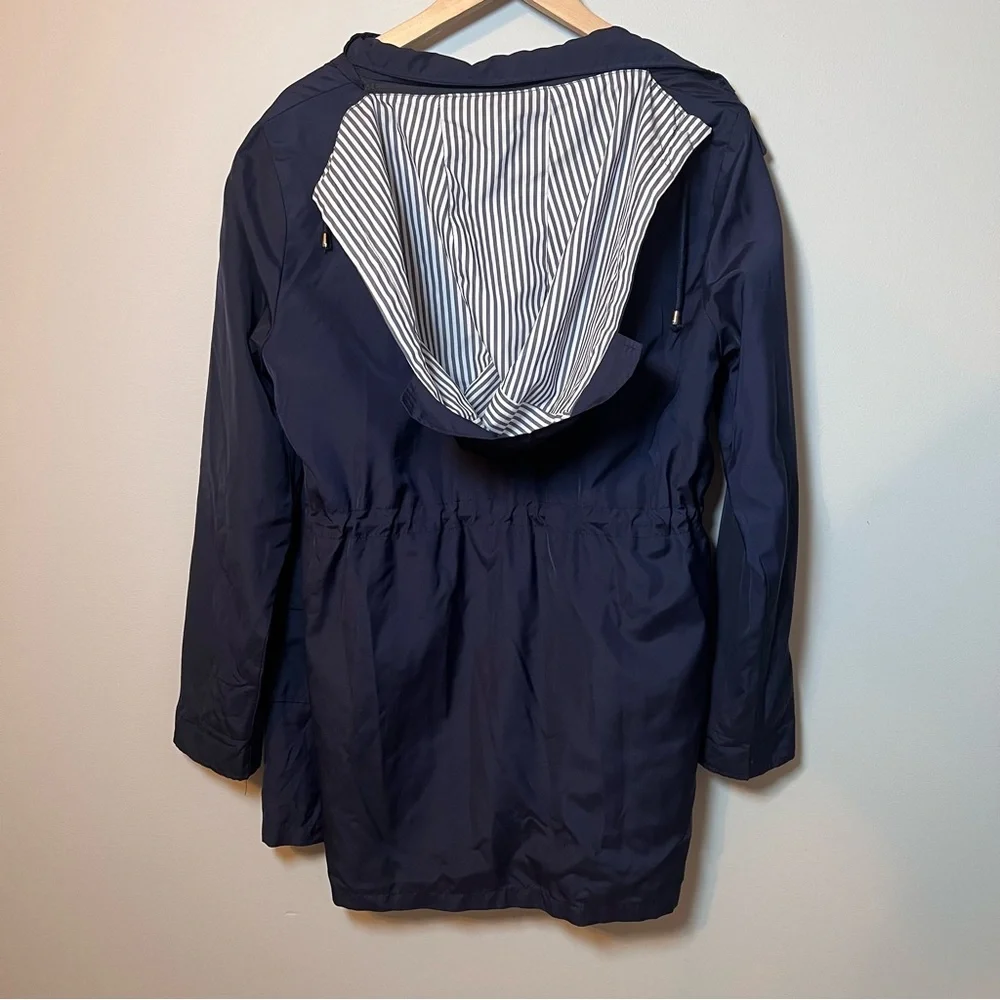 BBX Lephsnt Waterproof Rain Jacket Women’s M Navy Blue Hooded Windbreaker Coat - Picture 8 of 9